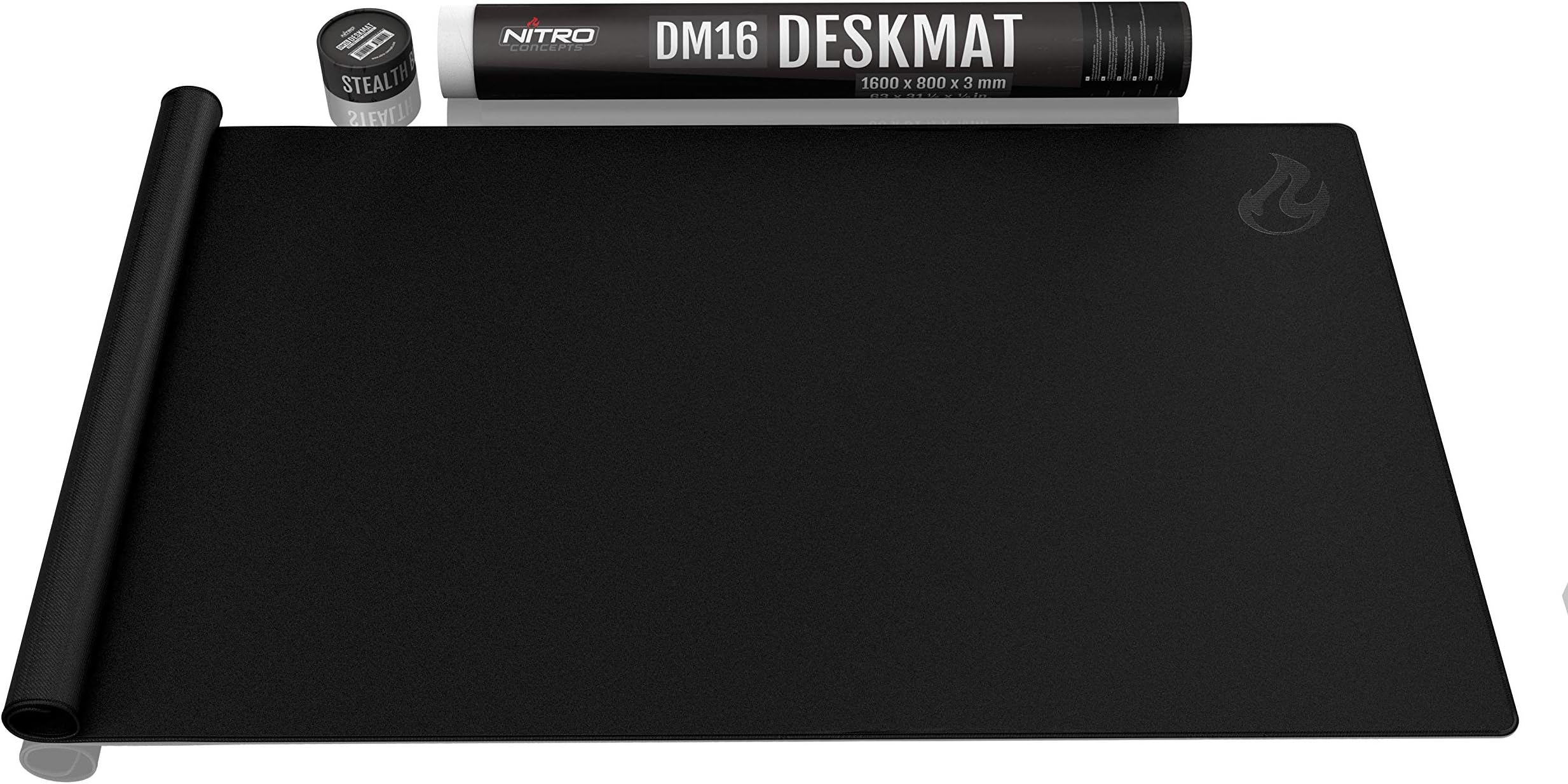 NITRO CONCEPTS XXL Mouse Mat 1600 x 800 mm Edges without Fringes Wide Microfibre Gaming Mouse Mat Ergonomic Non-Slip Mouse Mat (Black)