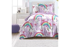 Dream Factory Purple Unicorn Comforter Twin Set