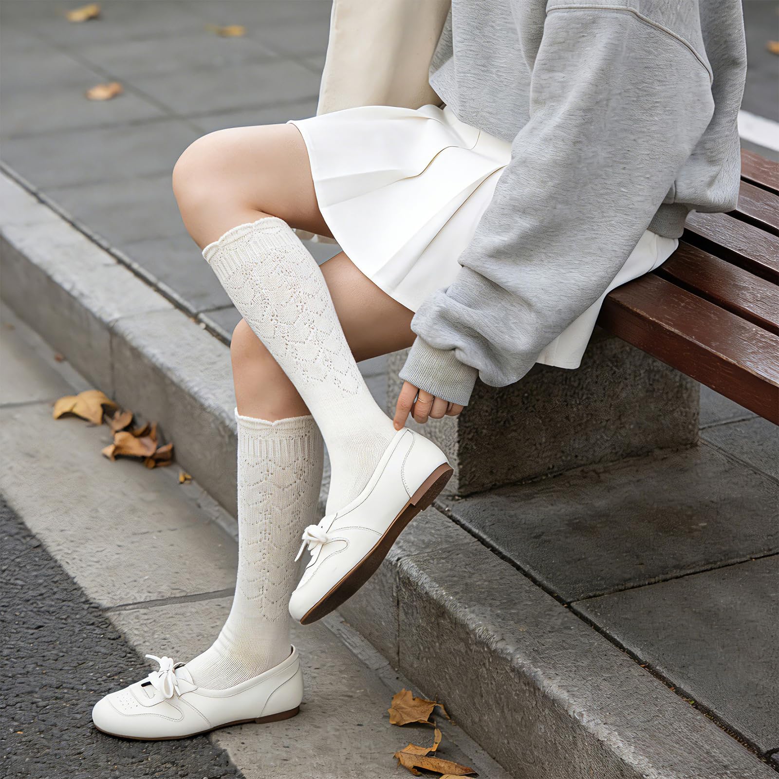 Brogues Planos Mujer Piel Perforada Cordones Zapatos