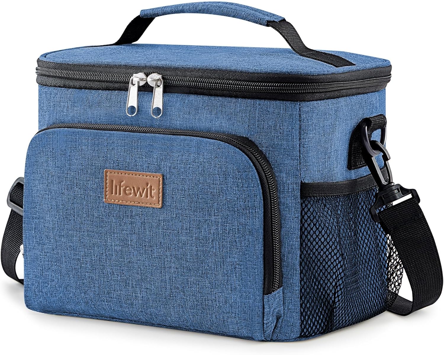 Lifewit Insulated Cooler Bag, Reusable Lunch Bag, Portable Cool Box Leak-Proof, Carry Bag with Adjustable Shoulder Strap for Adults for Work/Picnic, Dark Blue, 9L 12 Cans