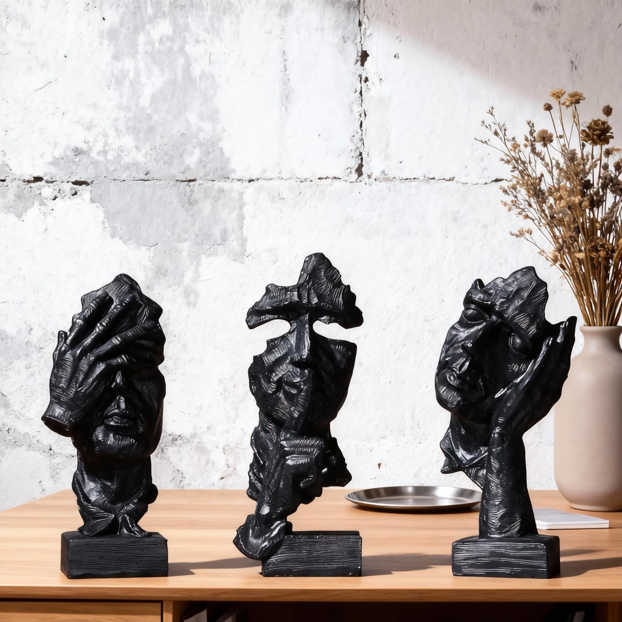 XYQXYQ 3 Stück Denker,3 Sets von Abstrakten Kunstskulpturen