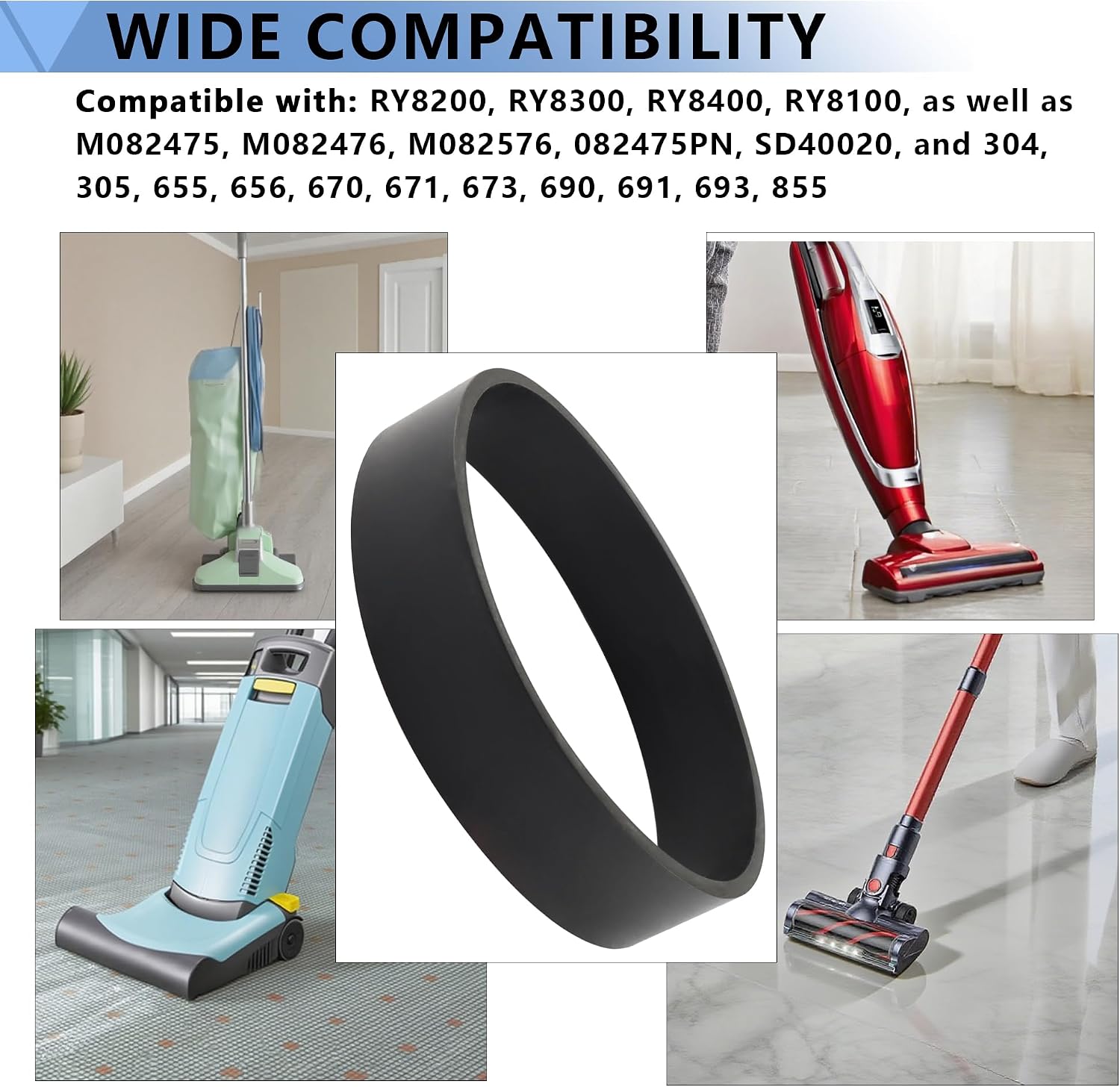 1-672260-001 Upright Vacuum Cleaner Belts, For Replacement Belt Vacuum, Compatible with Royal Model 1018Z 1028Z 1030Z 1058Z and 1059Z (4 Pack）