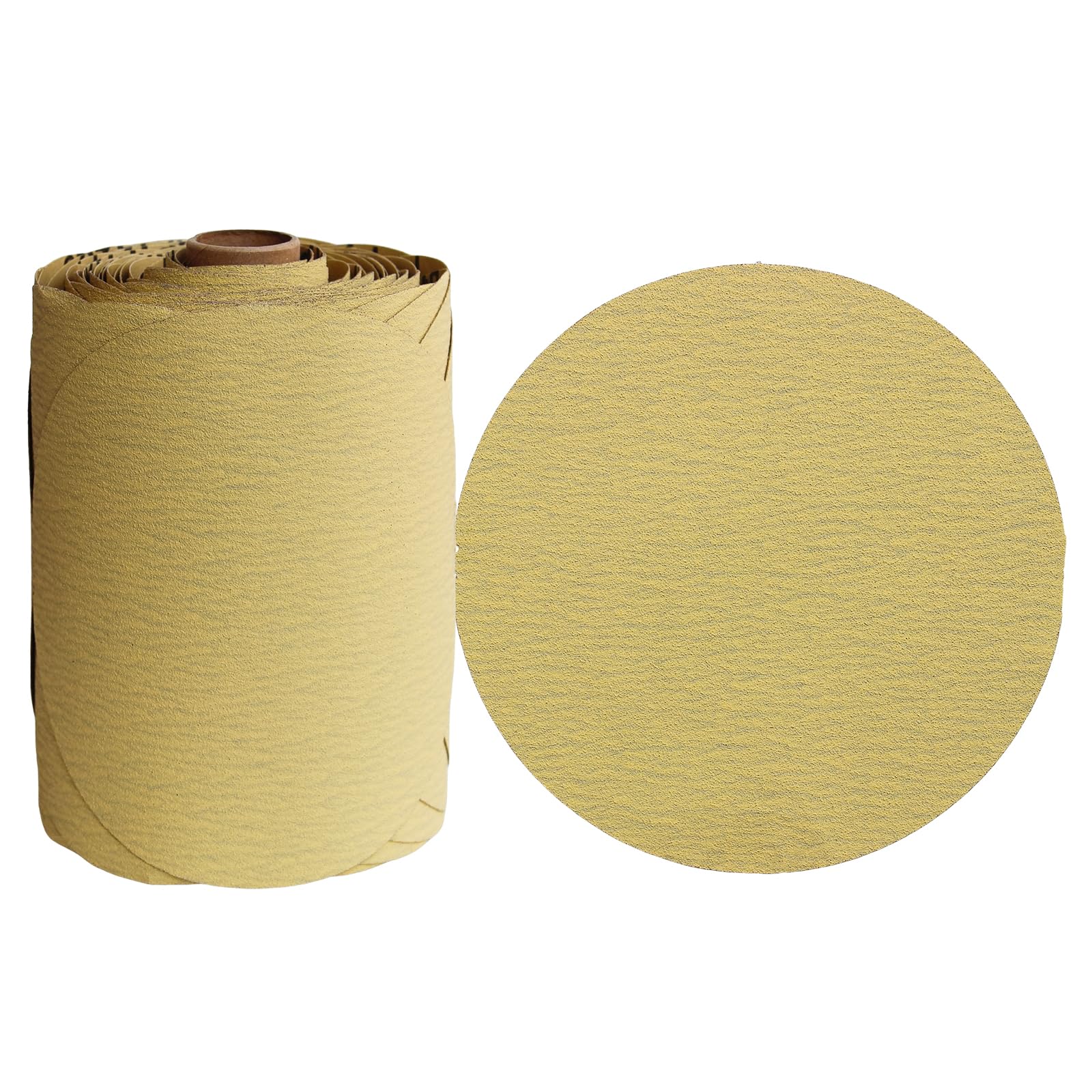 Glowentix 100 PCS 6 Inch PSA Sanding Discs 120 Grit Adhesive Backed Sandpaper Roll Sticky-Back Sandpaper for DA Sander Self Stick Aluminum Oxide Round