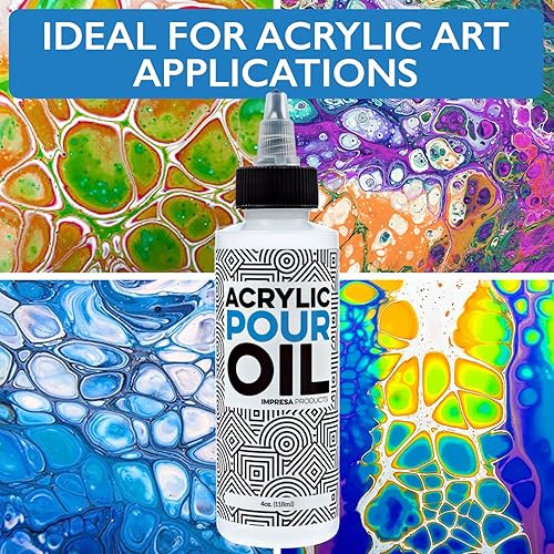 Miniatura 5 de Impresa Aceite de silicona para verter acrílico, botella transparente de 4 onzas con pipeta, aceite acrílico para verter y aditivo de pintura para