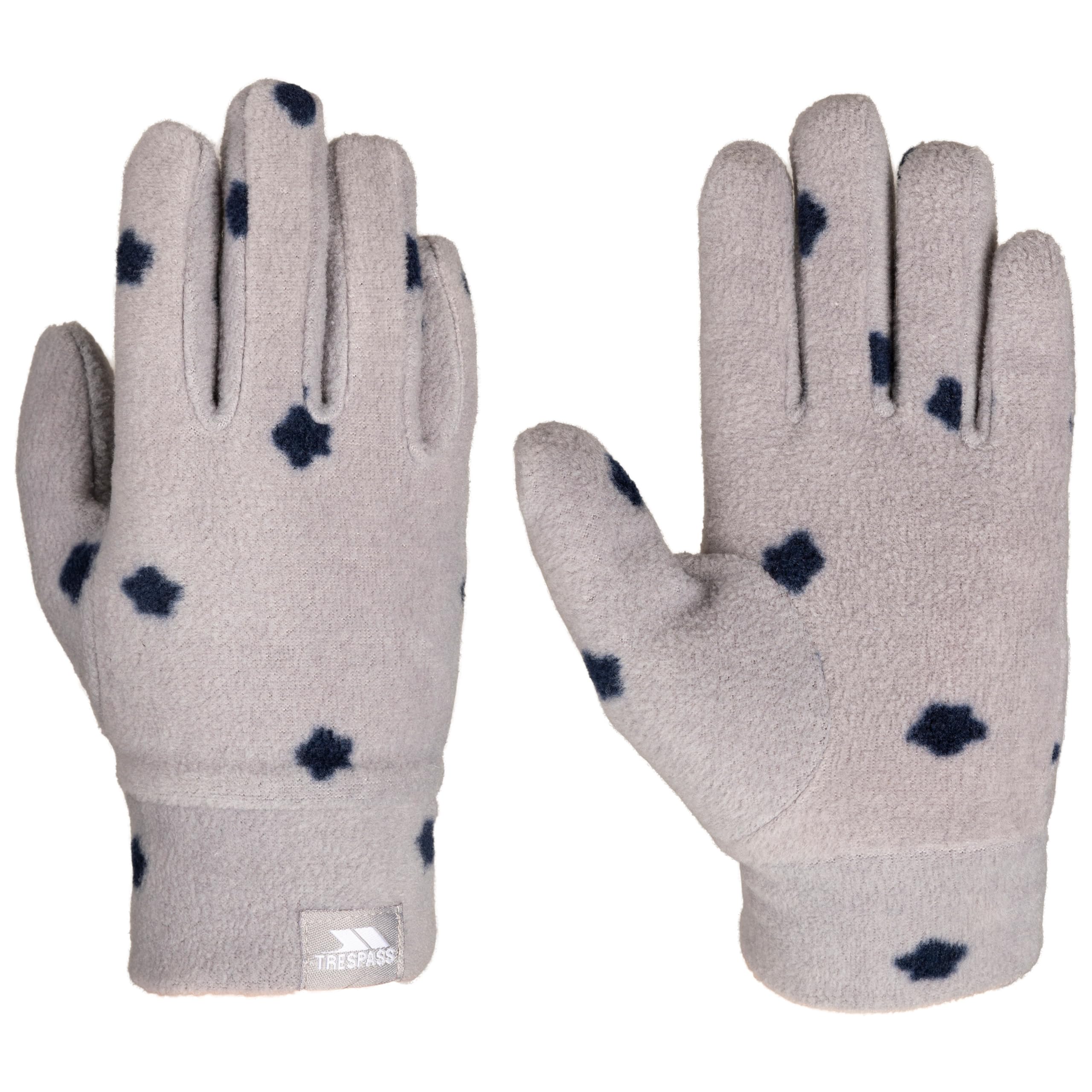 Trespass Boys Platinum (Grey) Kids Fleece Gloves With Fitted Cuff And Anti Pil Fleece Zumee