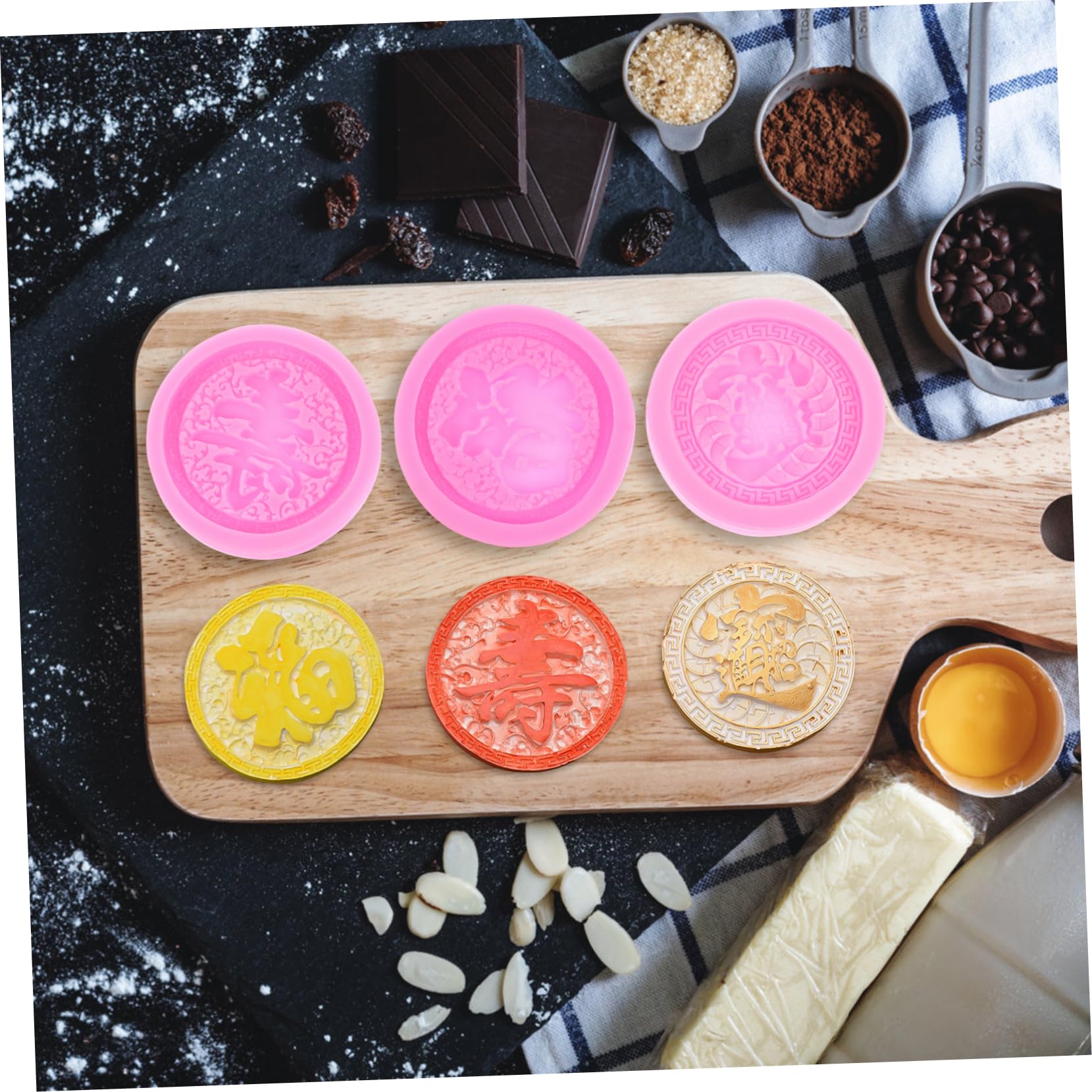 Cabilock 2 Juegos Molde De Silicona Moldes para Dulces Bandejas De para Gelatinas Molde para Hornear Pasteles Horneado De Fondant Molde para Hacer Dulces Rosa Gel De Sílice 3 Piezas * 2