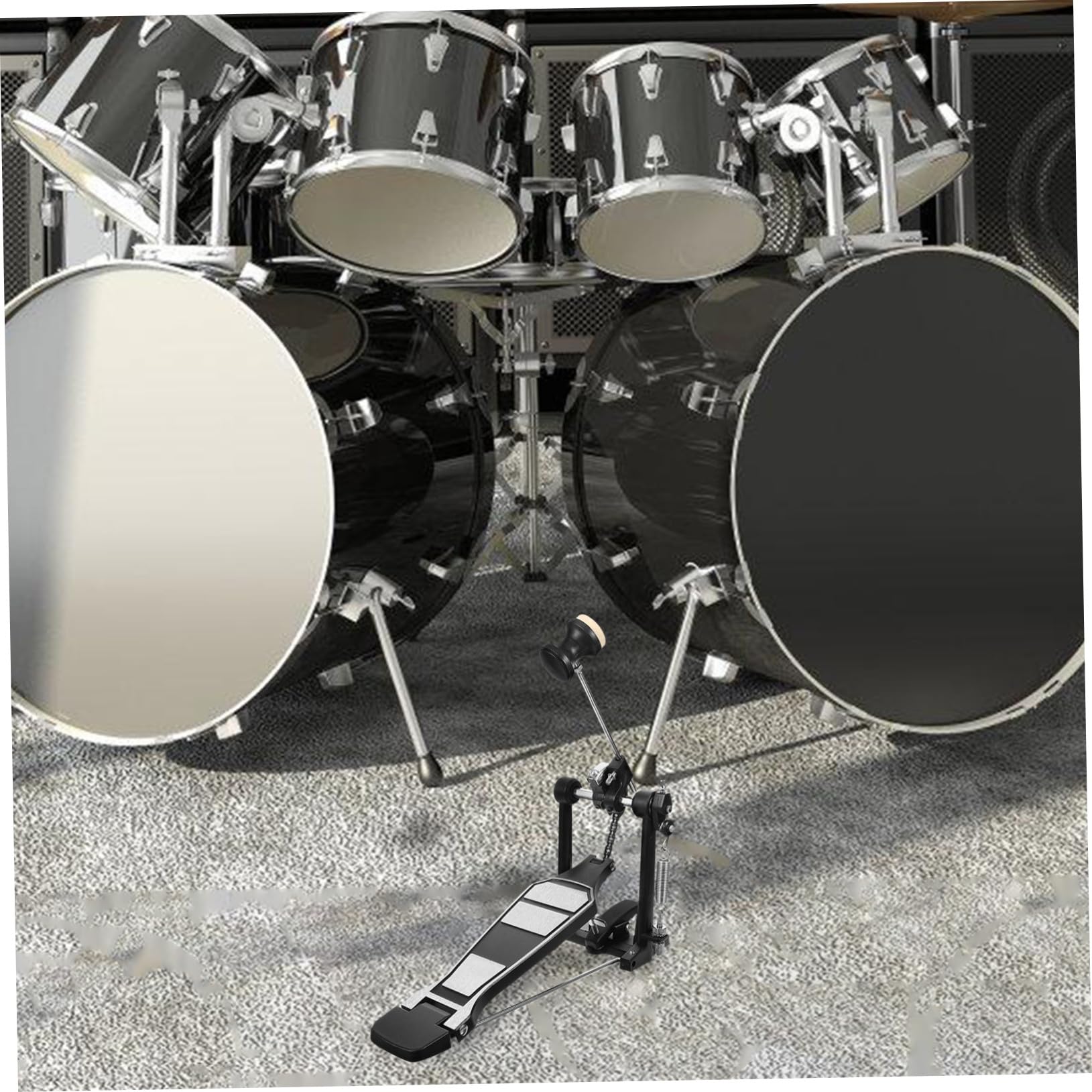 Kisangel Pedale Singolo per Batteria in Alluminio, Pedale per Grancassa Compatibile, Accessorio Metallico Resistente e Facile da Installare per Batteristi