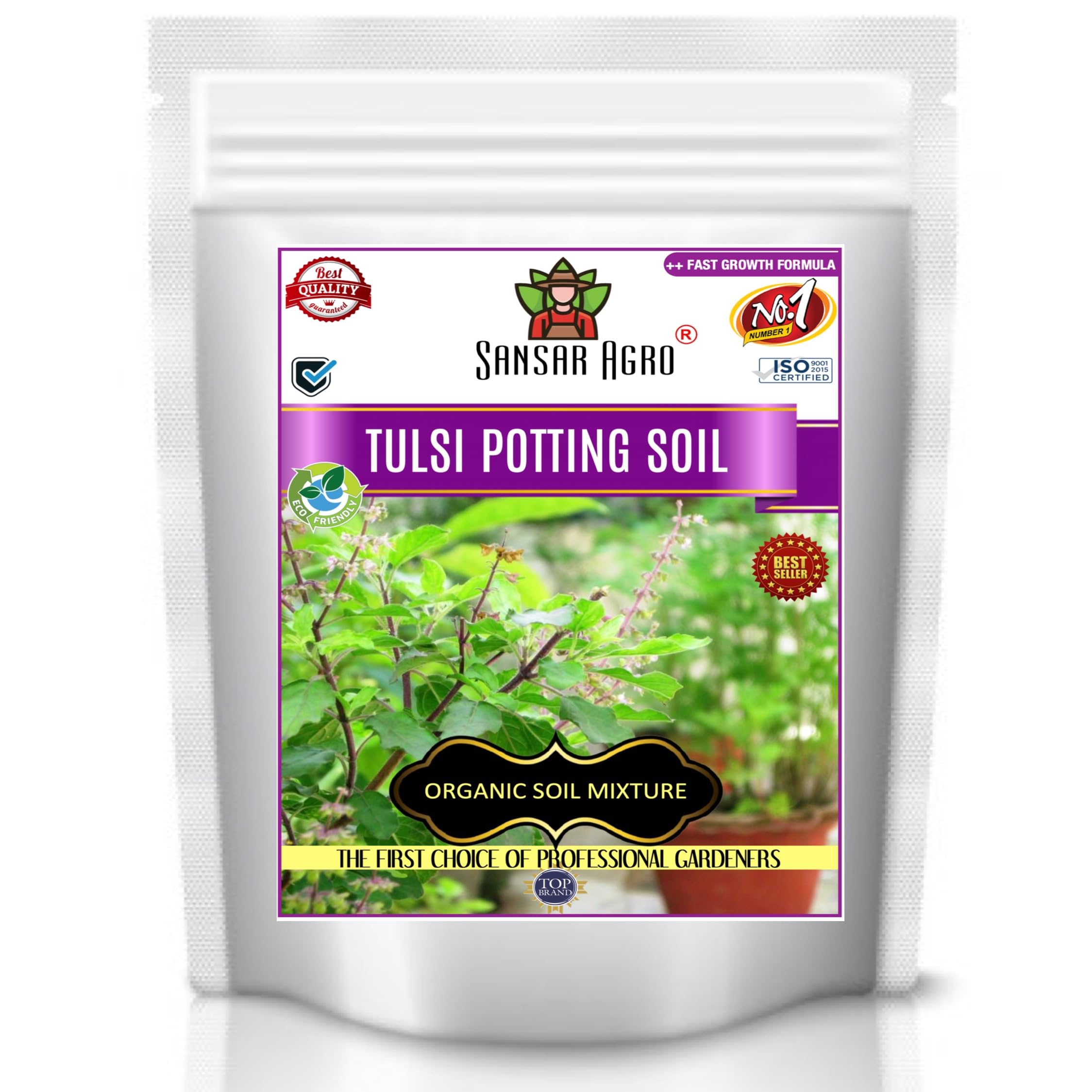 Sansar Agro® Tulsi Potting Soil, Essential Organic Soil Mixture for Tulsi Plants, with All Required Nutrients and Active Micro-Organism (5 kg)