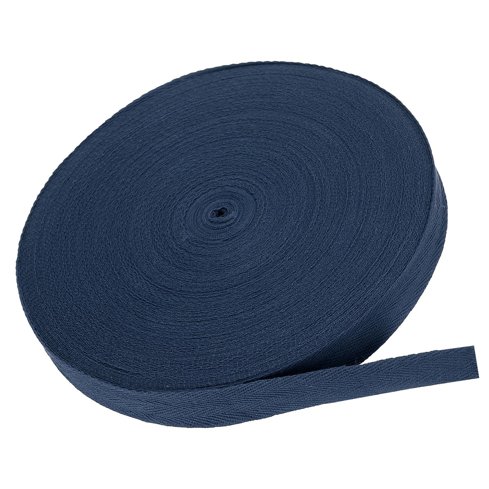 MACHSWON Cotton Twill Tape 1 Inch 50 Yards Cotton Ribbon Bias Binding Tape Herringbone Webbing Trim for Sewing Gift Wrapping Craft DIY Navy Blue