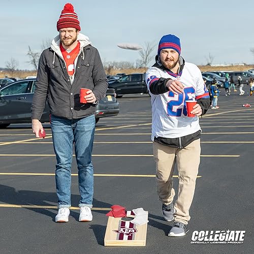 Miniatura 6 de Wild Sports College - Juego de cornhole de madera maciza de 1 x 2 pies con impresión directa HD gráficos del equipo, tamaño de viaje
