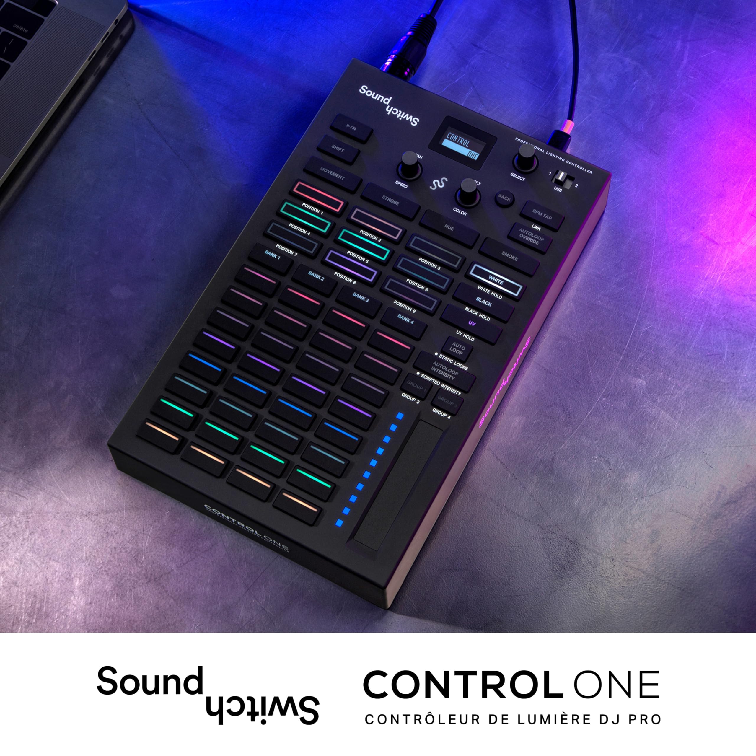 SoundSwitch Control One - Contrôleur de Lumière DMX Pour DJ, avec Trois Mois D'accès au Logiciel SoundSwitch et Prise en Charge de DMX et Phillips Hue