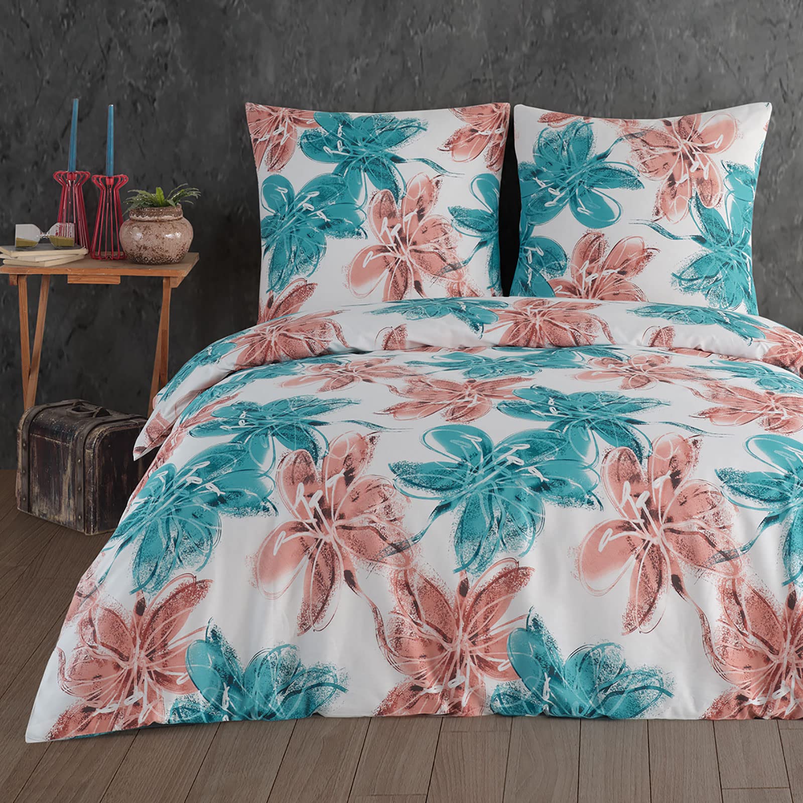 Buymax Bettwäsche Set aus 100% Baumwolle Renforcé, Streifen & Moderne Muster, mit Reißverschluss, Oeko-TEX Standard 100, Verschiedene Größen