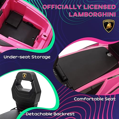 Miniatura 5 de Aosom Lamborghini SIAN FKP 37 - Auto de empuje con música almacenamiento debajo del asiento auto deslizante de pie a piso para niños pequeños con