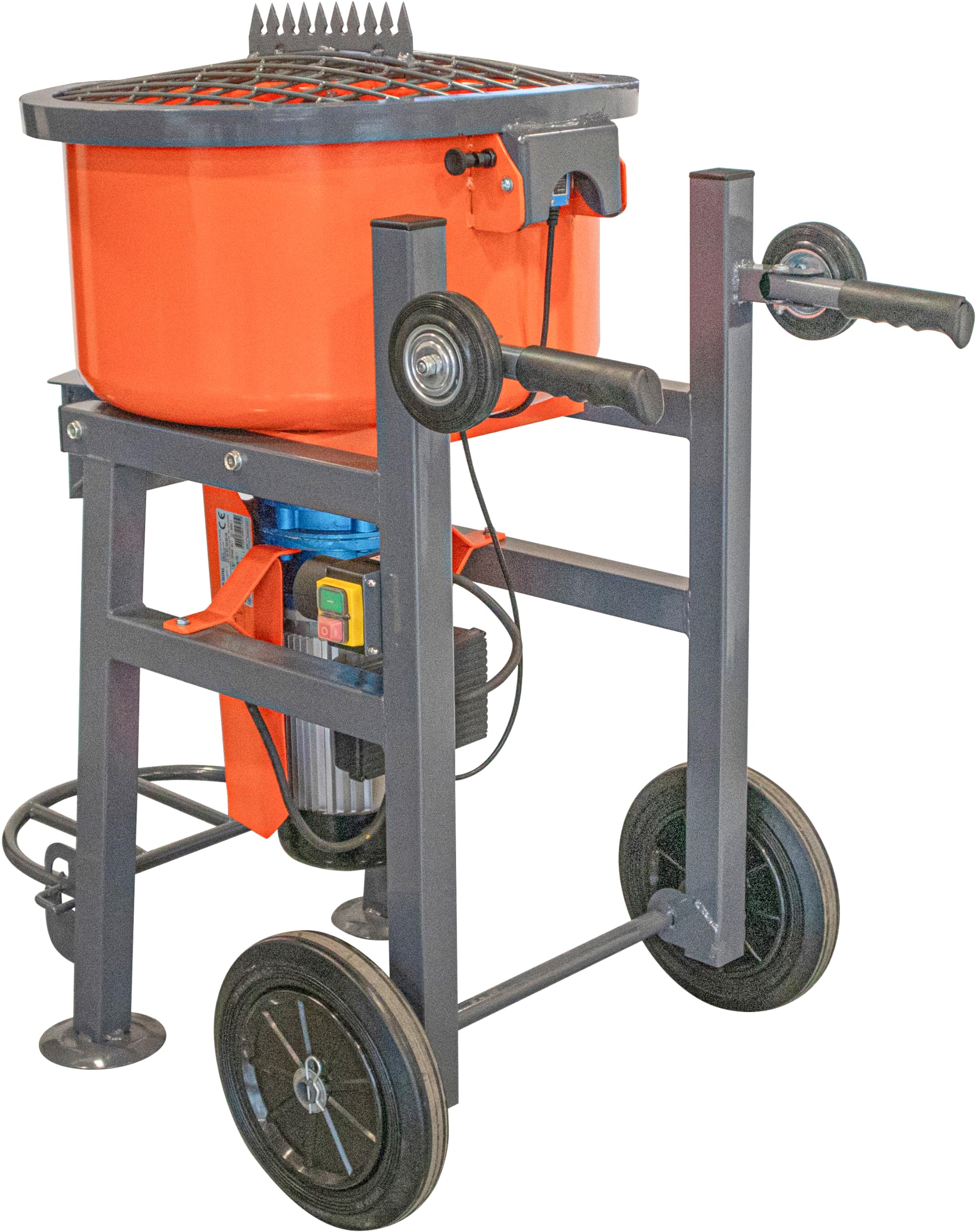 MH90 Profi Betonmischer 230V Zwangsmischer Mischmaschine Beton Zementmischer zum Anrühren von Mörtel, Zement, Putz, Beton, Schüttgut | 1100 Watt Motor | 75 Liter Trommelvolumen | 3 Rührarme