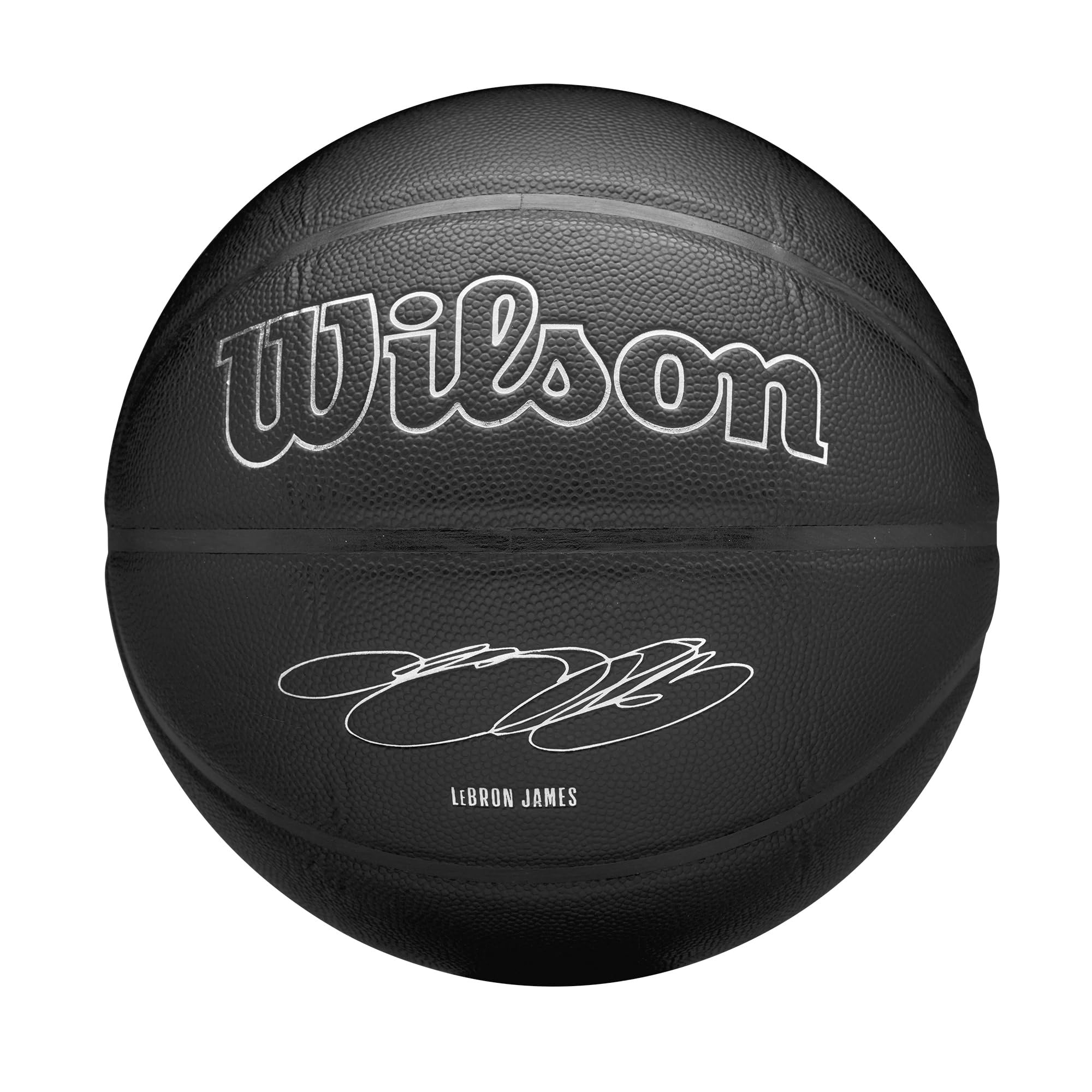 Wilson Balón NBA Player Evergreen, con Cubierta de Tacto Puro, Ideal para Juego al Aire Libre, Resistente a la Intemperie, Jugador: James, Color: Negro, Talla: 7