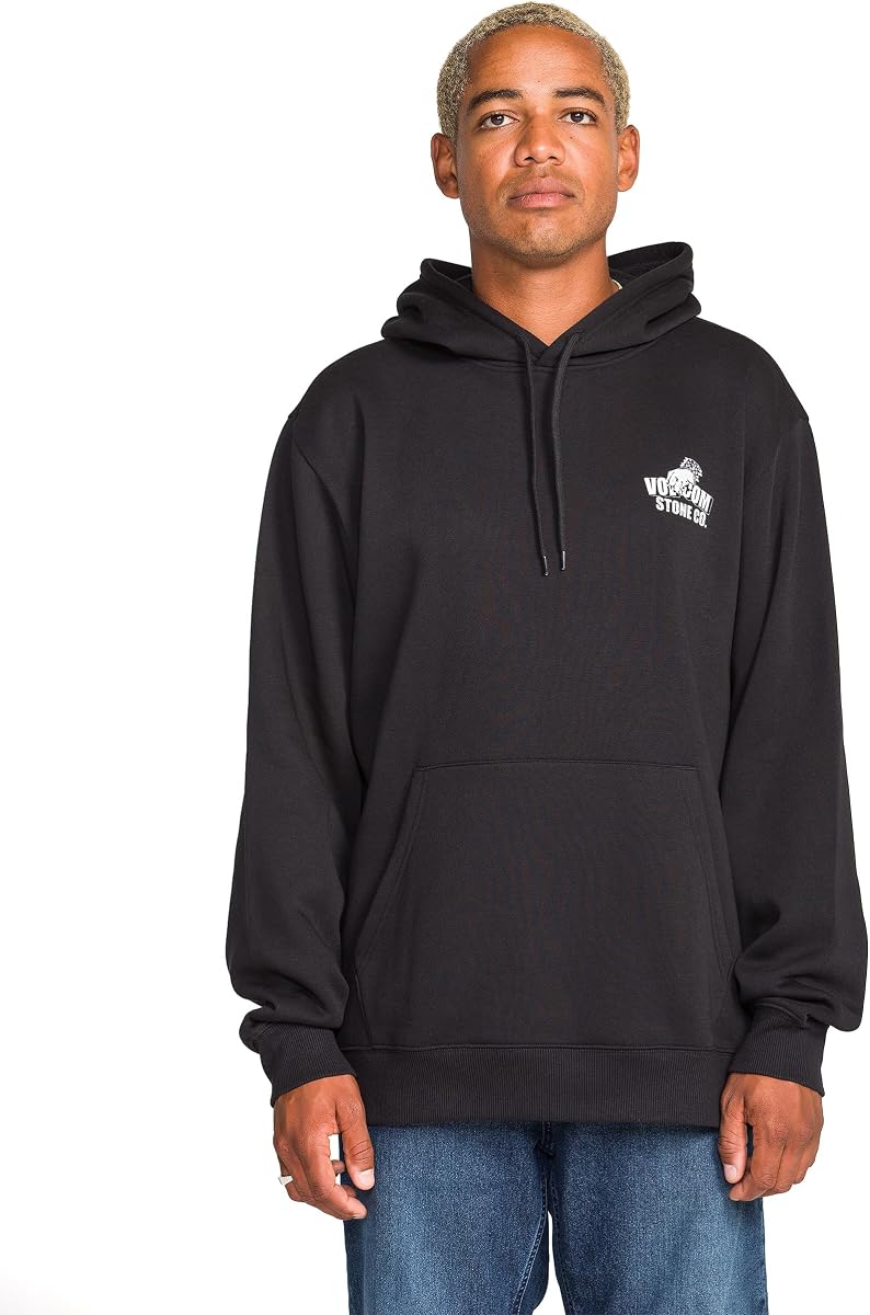 Sudadera con capucha y forro polar con logo para hombre: interior cepillado suave, ajuste clásico, bolsillo canguro, puños y dobladillo acanalados