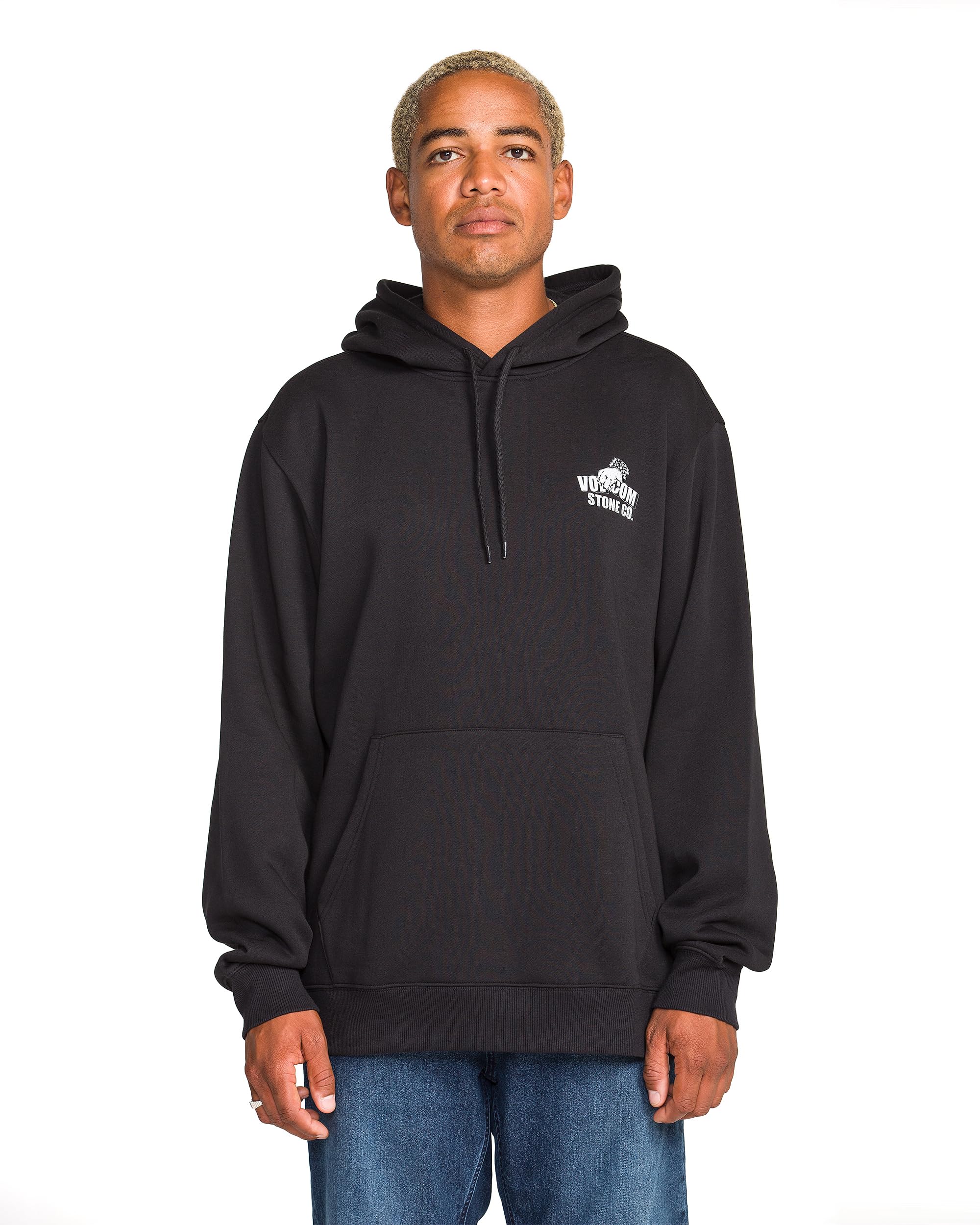 Men's Pullover Logo Fleece Hooded Sweatshirt – Soft Brushed Interior, Classic Fit, Kangaroo Pocket, Ribbed Cuffs & Hem