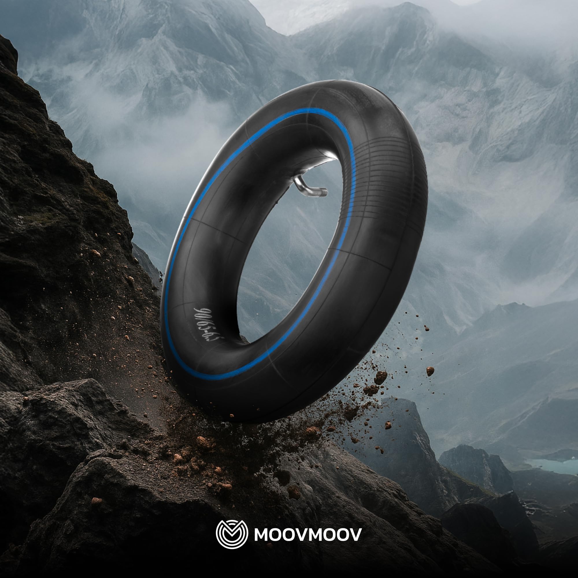 MOOVMOOV - 2 Chambres à air 90/65-6.5 (11 Pouces) pour Trottinette Électrique - Valve coudée 100/90 | Compatible avec Pneu Gonflable 90/65-6.5 Off-Road, Slick et Road.