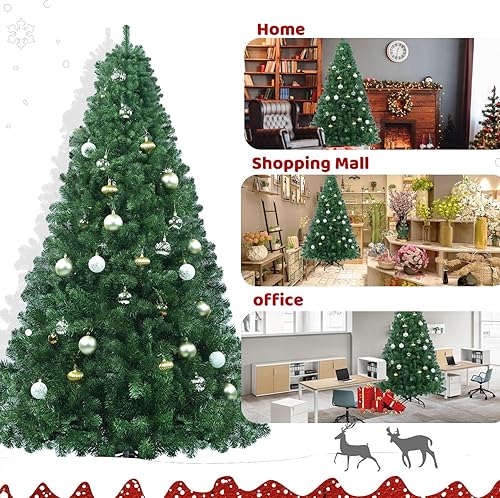 Miniatura 6 de Árbol de Navidad artificial de 6 pies, material de PVC de imitación de abeto, decoración de fiesta de Navidad, montaje rápido, adecuado para