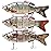 TRUSCEND Easy Catch Swimmax, Magic Noisy Turbulent Wiggling and Vibrating Actions for More Bites, Segmented Swimbait Jointed by Dyneema Strongest Fiber, Lifelike Fishing Lures for Relax Family Fishing