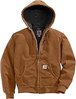 Carhartt Men's Big & Tall Quilted Flannel Lined Sandstone Active Jacket - Rugged 12oz Cotton Duck Workwear