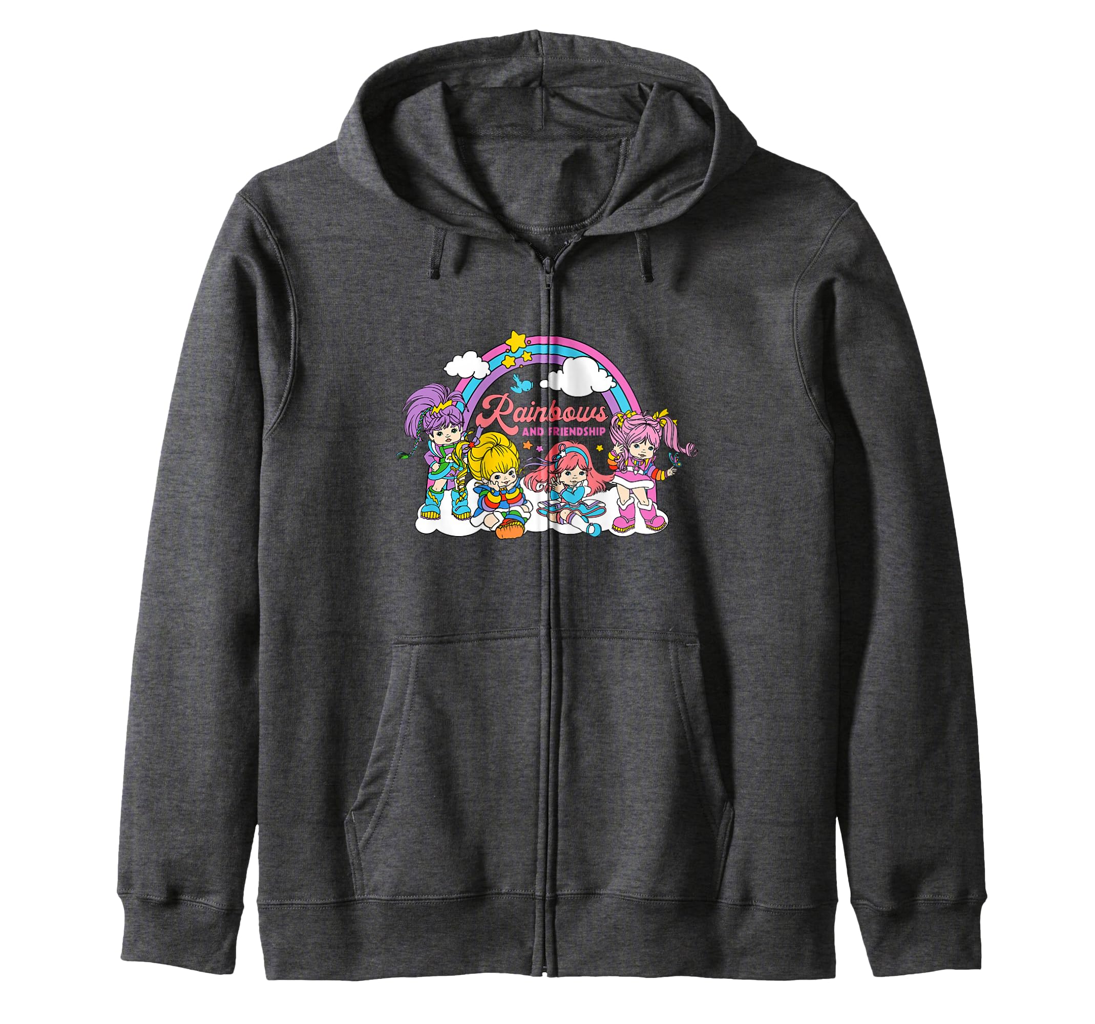 Rainbow Brite Cute Rainbows And Friendship Big Chest Logo Zip Hoodie