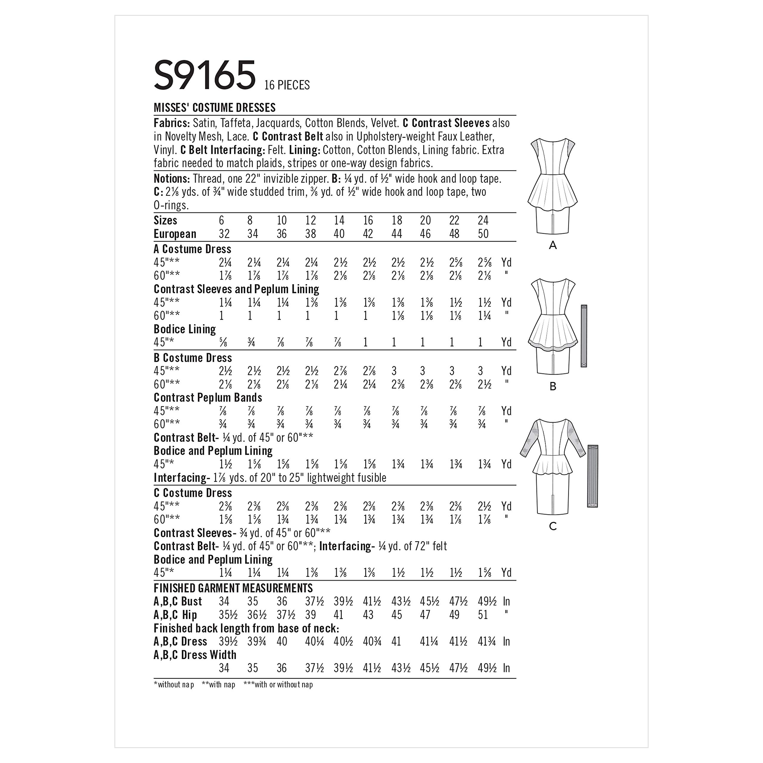 Simplicity R10655/S9165 - Cartamodello per abiti da donna, taglia H5
