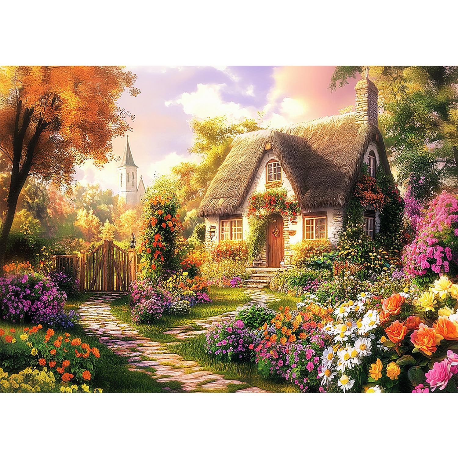 Yunlus Jigsaw Puzzles for Adults 1000 Pieces Impossible Hard Difficult Challenging Puzzles for Adults 1000pc Puzzle Country Garden Jigsaw Puzzle 1000 Pieces 28 x 20 inches