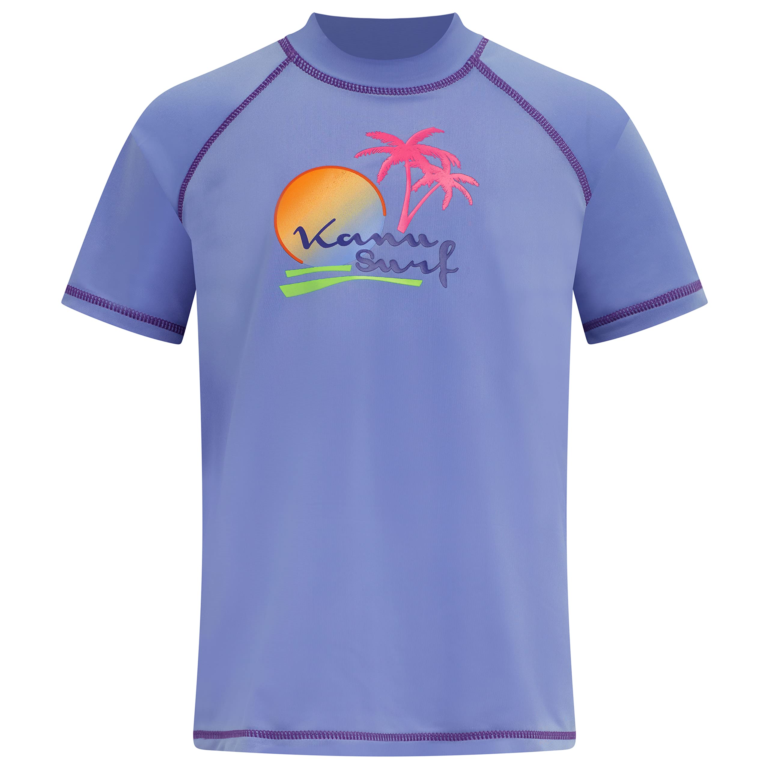 Kanu Surf Girls' Jade Rash Guard UPF 50+ Sun Protection Short Sleeve Swim Shirt