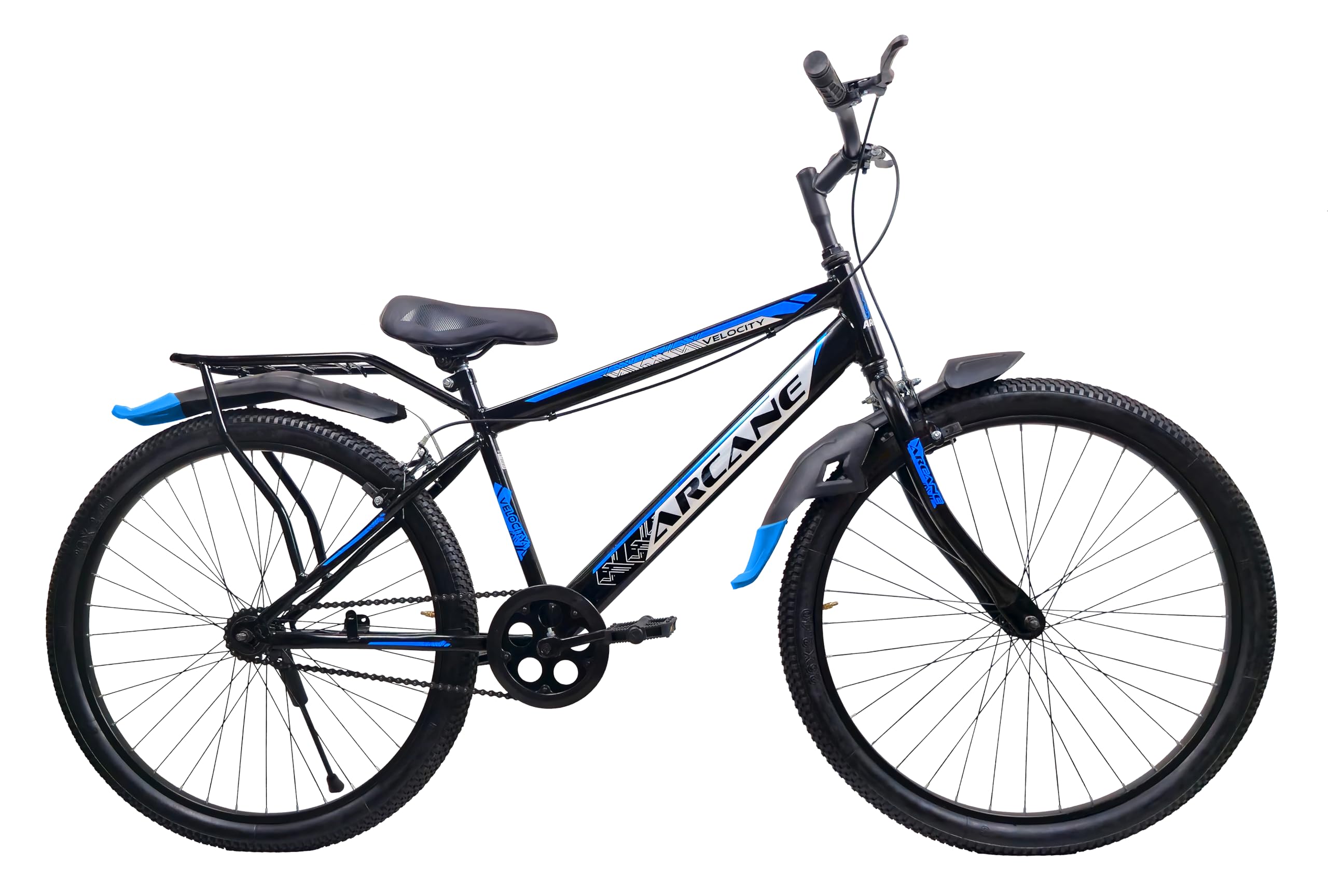 ARCANE Velocity 26T Premium City Bike with in-Built Carrier | Non Gear Single Speed Bicycle for Adults | Ideal for 12+ Years (Blue)-image-49