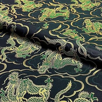 Amazon | 和柄 生地 金襴生地 飛龍文 (緑) 50cm単位 切り売り