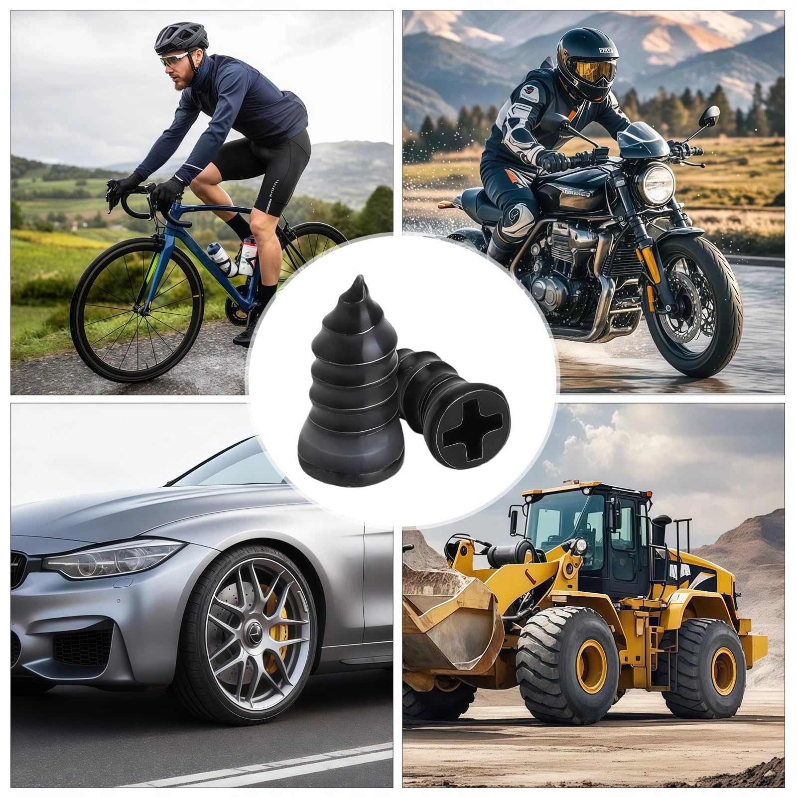 Kit de reparación de neumáticos para coche, 100 unidades, en 2 tamaños (35 + 35 L) con destornillador, sin cámara para coche, moto, SUV, camión, caravana, kit de emergencia contra pinchazos — view 7