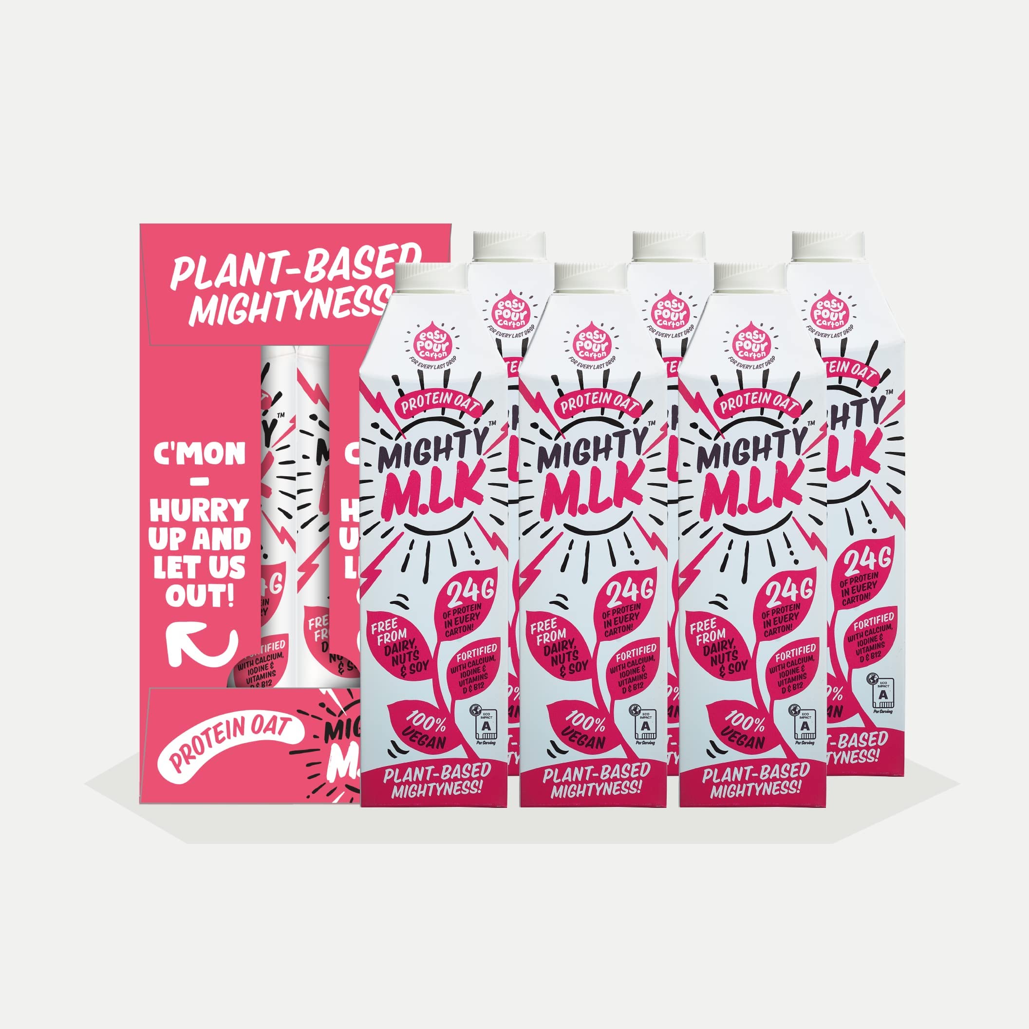 Buy Mighty Protein Oat Milk, Oat Drink with Added Protein, (6x1L