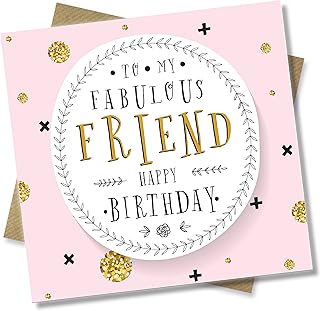 Punkcards - Best Friend Birthday Card - 'To My Fabulous Friend' - Friend Birthday Card Female - Special Friend Birthday Card - Birthday Card Friend Female