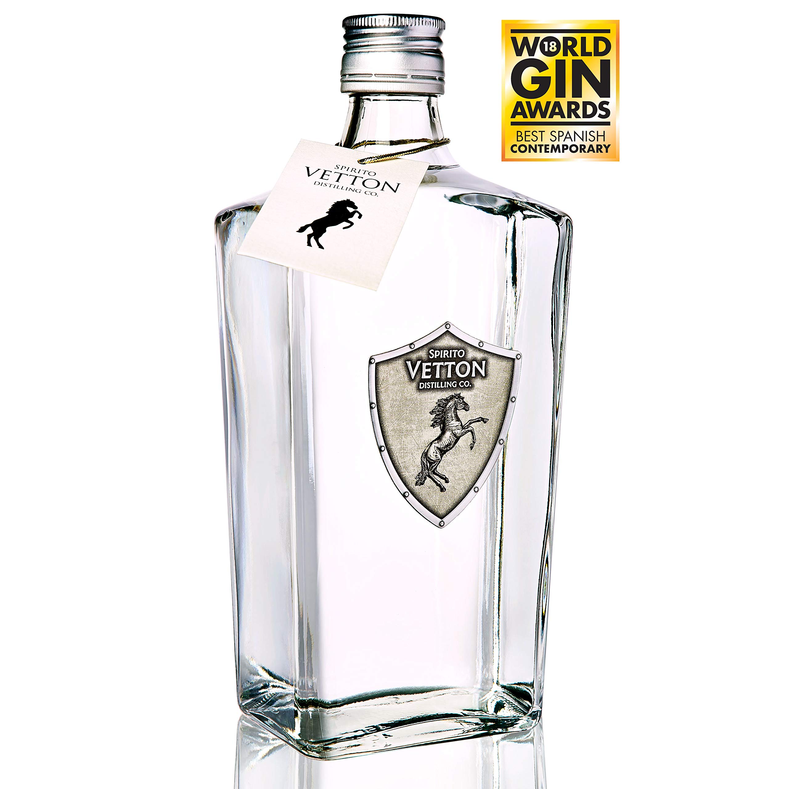 Spirito Vetton- Ginebra Premium Artesanal Extra Dry de cinco destilaciones – Botella de 70 cl - Mejor Ginebra Española por Segundo Año Consecutivo