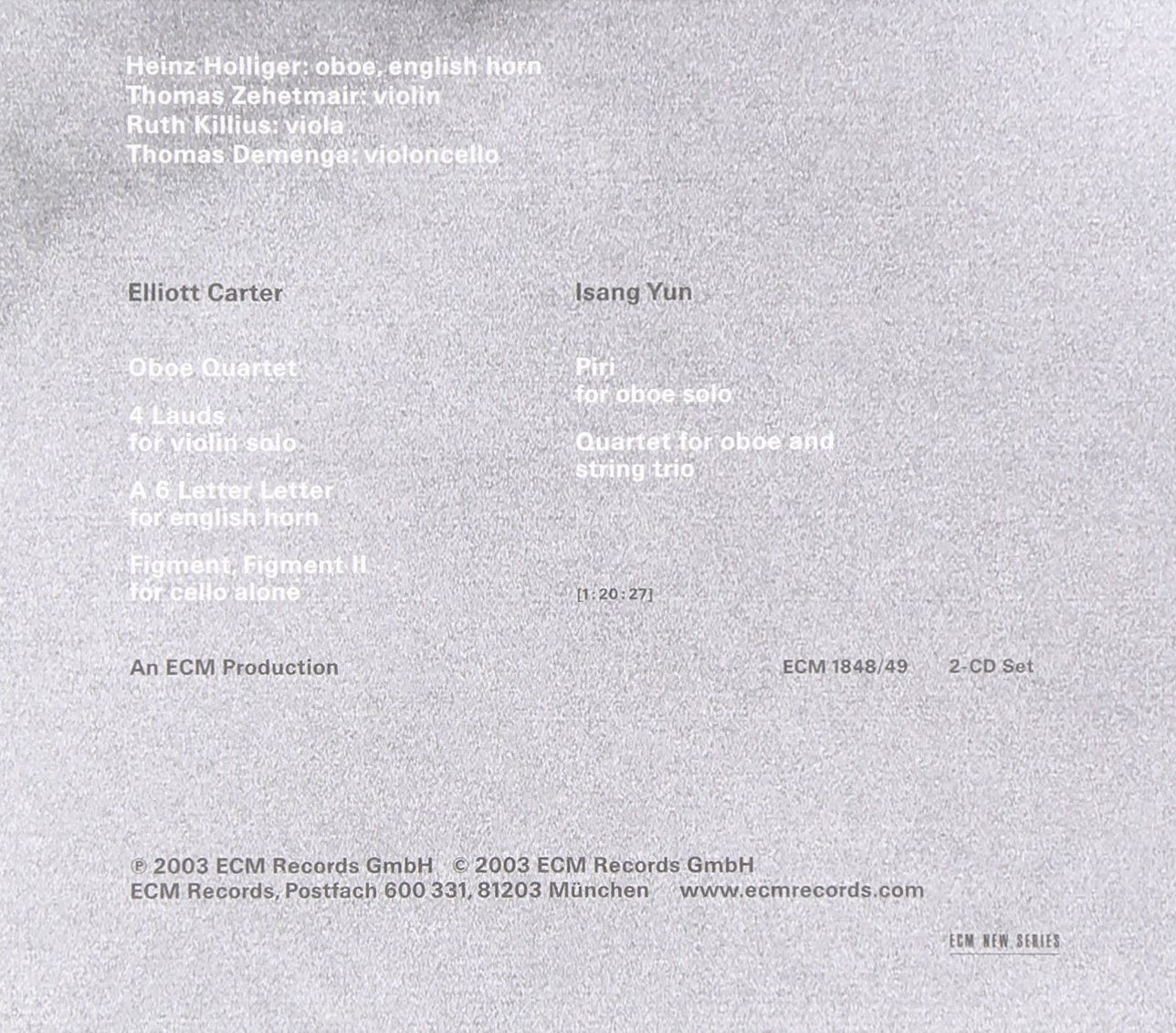 Image secondaire de Lauds & Lamentations : Music of Elliott Carter and Isang Yun