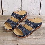 Comfortable Slides Sandals for Women Vintage Arch Support Sandals Breathable Summer Orthotic Platform Wedge Sandal Slip on All Day Walking Casual Slippers