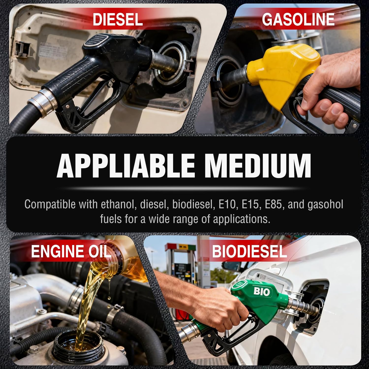 Fuel Line Hose Kit 10FT 6PCS With 20Pcs Clamps, 5/32" 3/8" 5/16" 1/4" 1/2" 3/16" ID NBR Rubber Push Lock Hose High Pressure 300PSI for Small Engines, Automotive