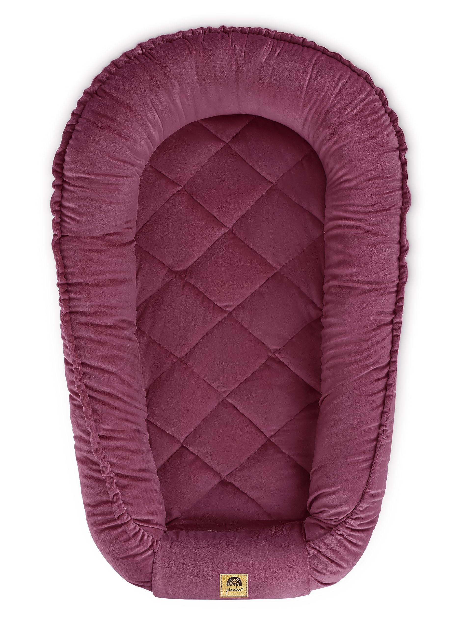 PIMKO Nid multifonctionnel réversible pour bébé, nid douillet, cocon pour bébé, nid antiallergique pour nouveau-né, cocon 60 x 90 cm, peluche douce, vert (Sunset Pink)