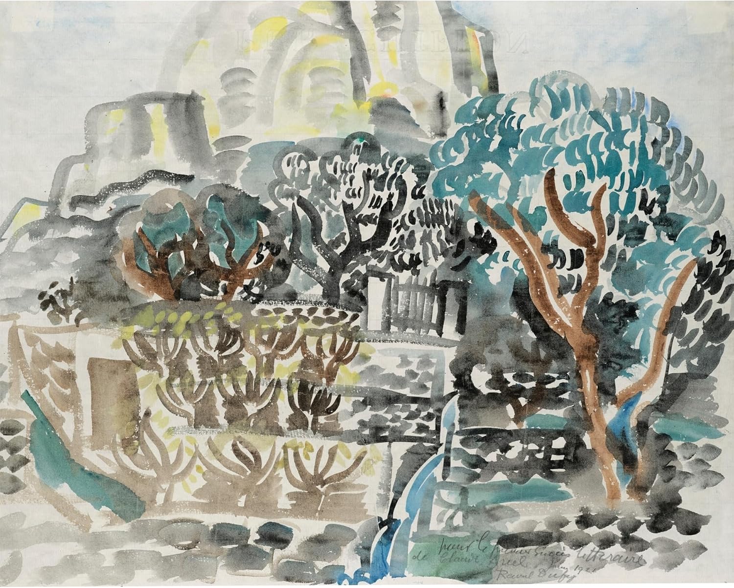 ArtDirect The Baou of Saint-Jeannet (1921) Unframed Art Print Giclee Poster by Raoul Dufy - Ready for Framing with Customization Sizes 10x8, 14x11, 20x16, 30x24, 45x36 and 60x48 inches