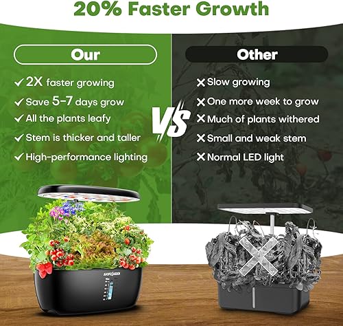 Miniatura 4 de Sistema de cultivo hidropónico de jardín interior Ahopegarden kit de germinación de plantas de 12 cápsulas, kit de jardín, lámpara de crecimiento,