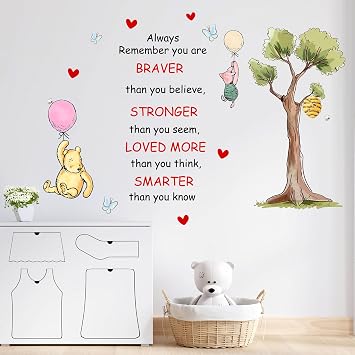 Wall Stickers, Character Stickers for Room, Inspirational Removable Wall Stickers for Baby Nursery Bedroom Living Room Playroom Wall Decoration