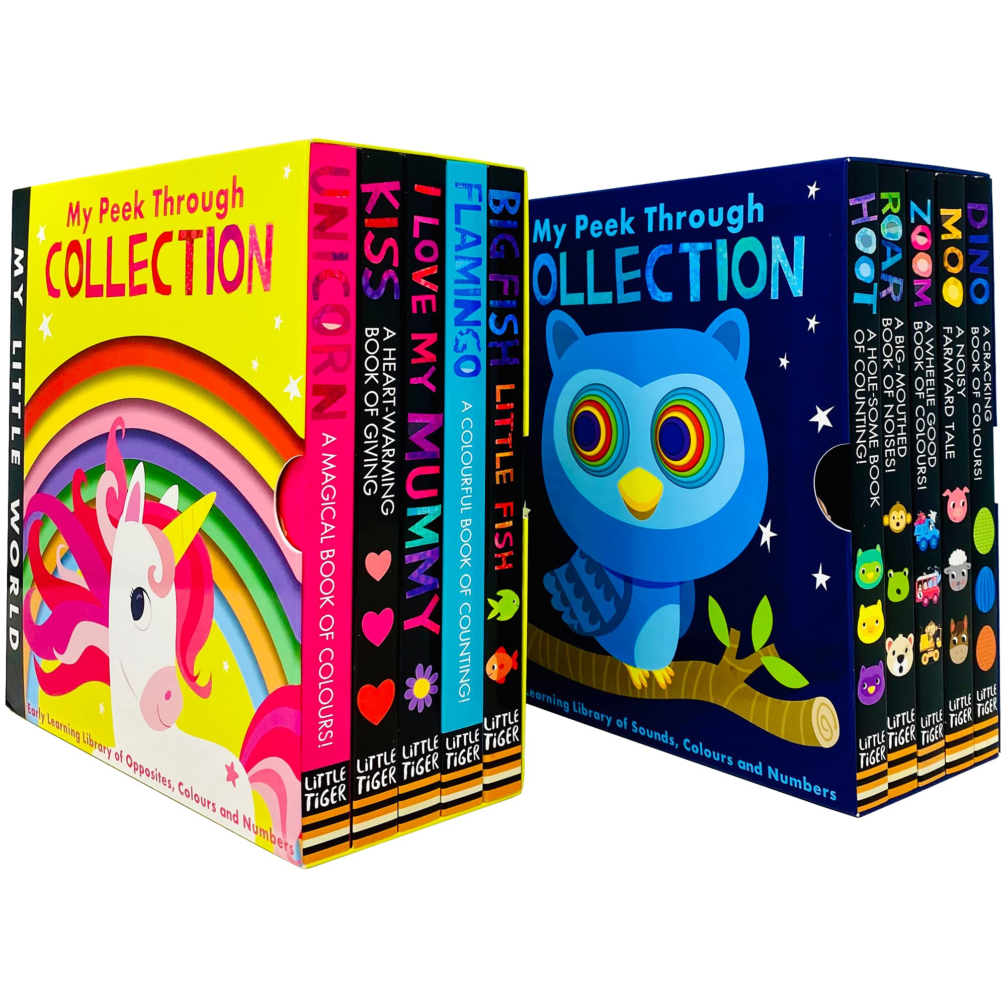 My Little World Series My Peek Through Collection 10 Books Box Set (Dino, Moo, Zoom, Roar, Hoot, Kiss, Unicorn & MORE!)