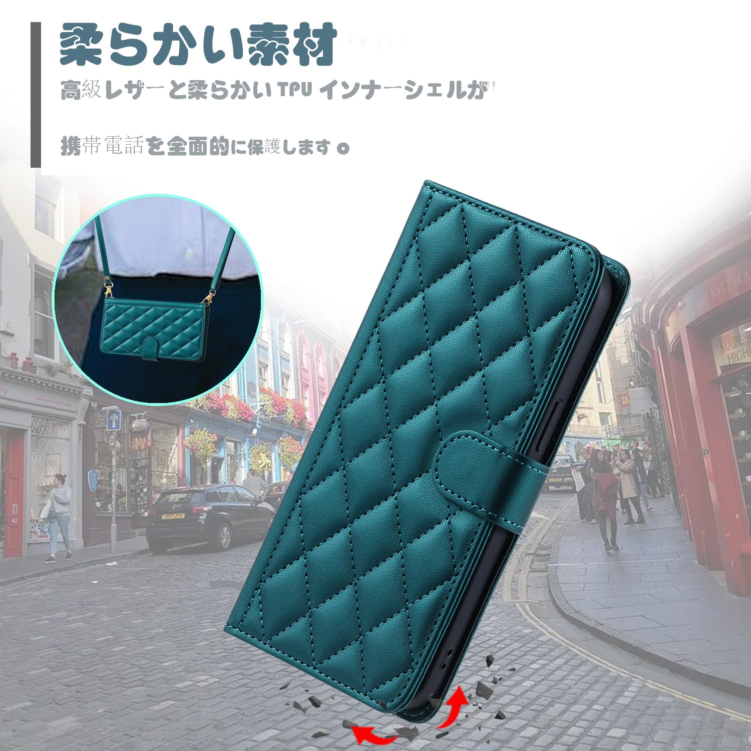 oppo reno5a スマートフォン 本体 手帳型ケース付き(グリーン) OPPO（オッポ） OPPO Reno5 A ケース 手帳型 カバー reno5aケース