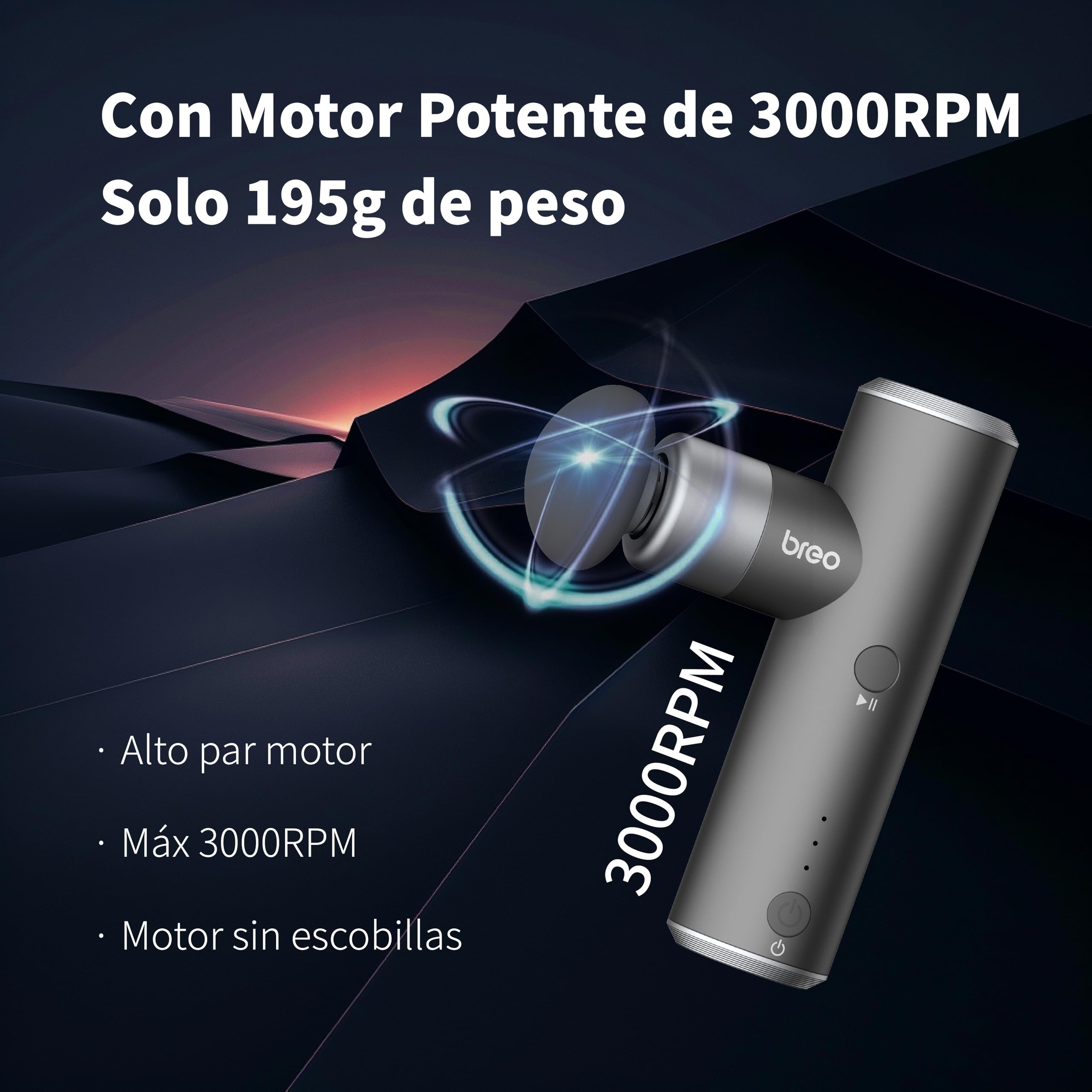 Breo S1 Mini Pistola de Masaje Muscular – Masajeador Muscular Profundo con 24 Cabezales, Regalo para Hombre, Mujer, Papá y Mamá