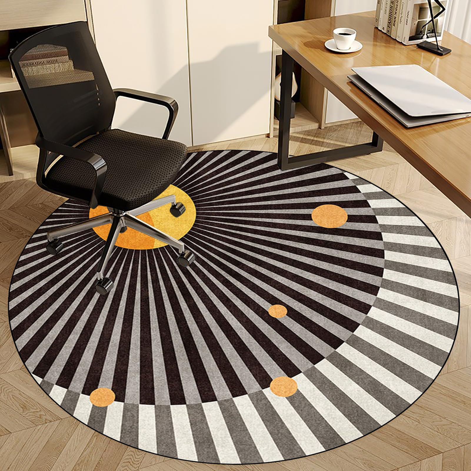 Fzamudng W1-283 Office Chair Mat For Carpet Floor | Round Gaming Chair Mat For Desks | Non-Slip Carpet Protector Chair Mat | 120 Cm Protects Floors For Low And No Pile Carpeted Floors