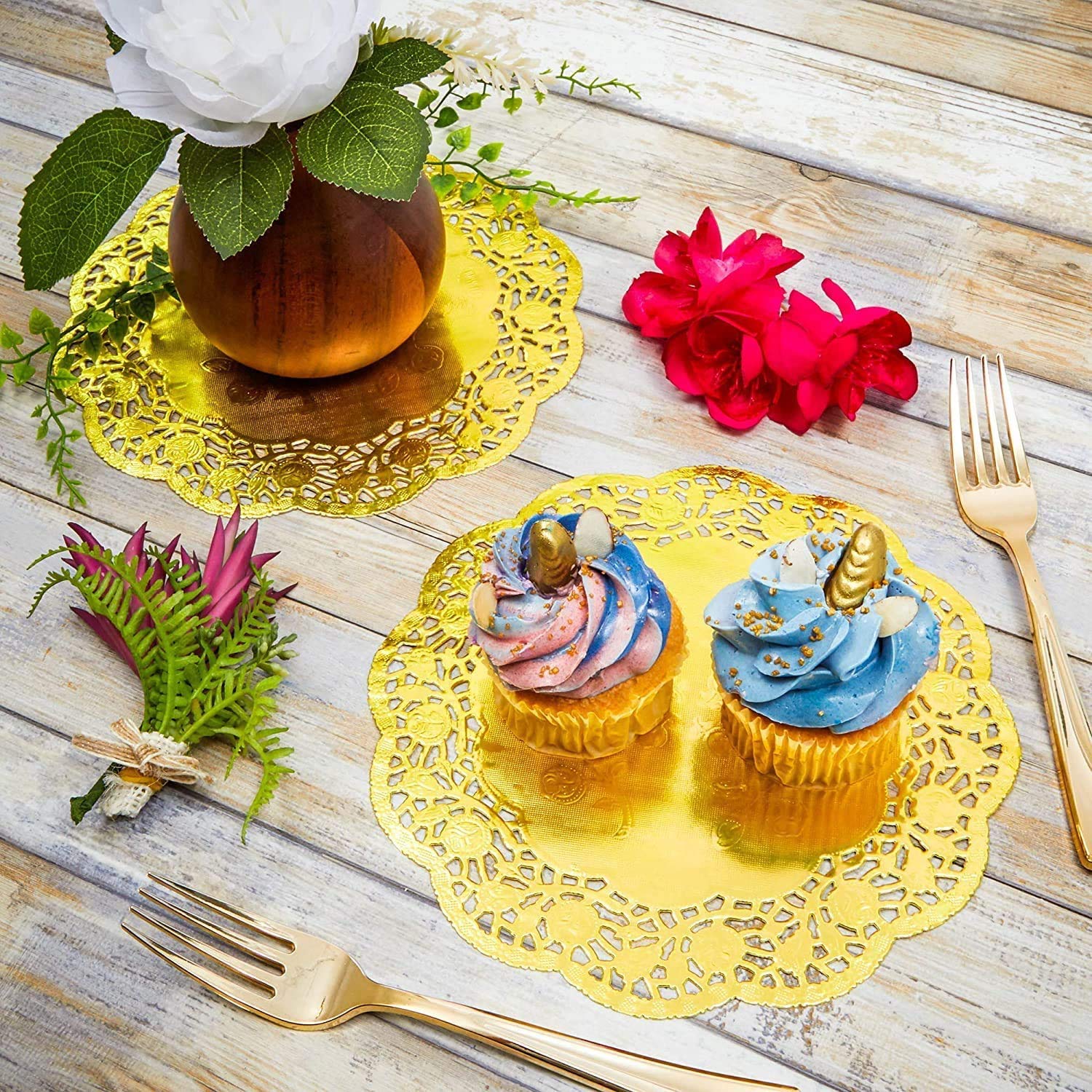 APSAMBR®40Pieces Doilies Paper, Lace Doileys Paper Round Decorative