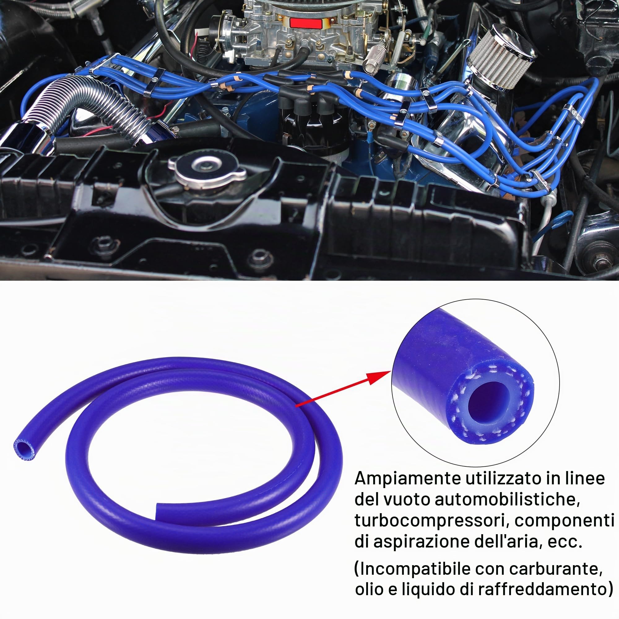 QUARKZMAN Macchina Silicone Vuoto Tubi Tubo Linea Blu ID 18mm 4.92ft Lunghezza