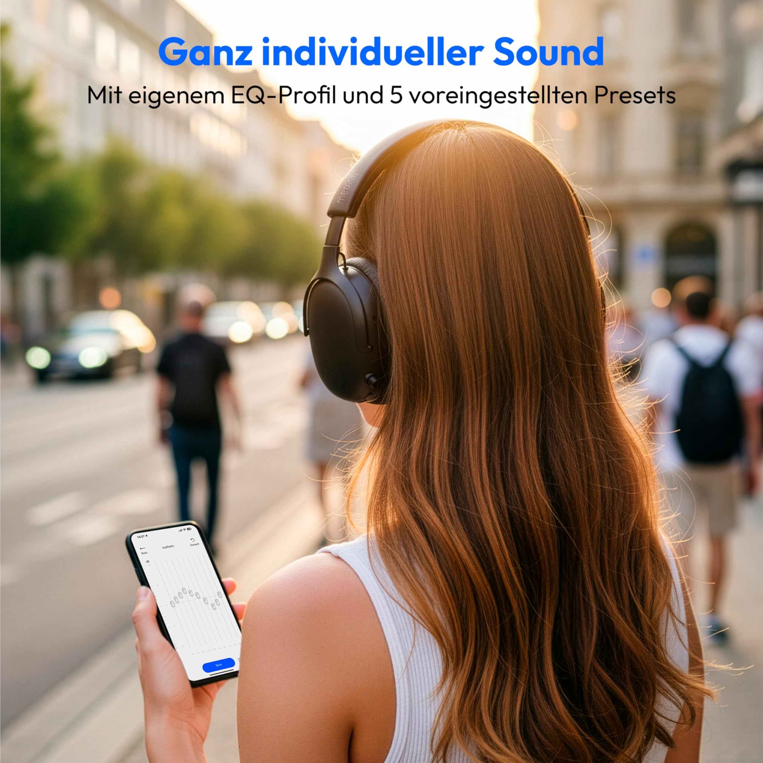 MEDION Over Ear Kopfhörer HX-1 Plus (kabellos, Feed Forward Noise Cancelling, Bluetooth 6.0, Wireless, 5+1 EQ Presets, bis zu 100 Stunden Akkulaufzeit, IPX4 Spritzwasserschutz) schwarz