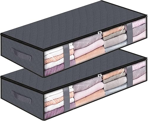 BlissTotes Bolsas de almacenamiento, organizadores y almacenamiento de armario, contenedores de almacenamiento plegables con asas duraderas,